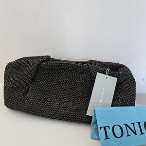 ANTONIO MELANI Dark Brown Textured Clutch